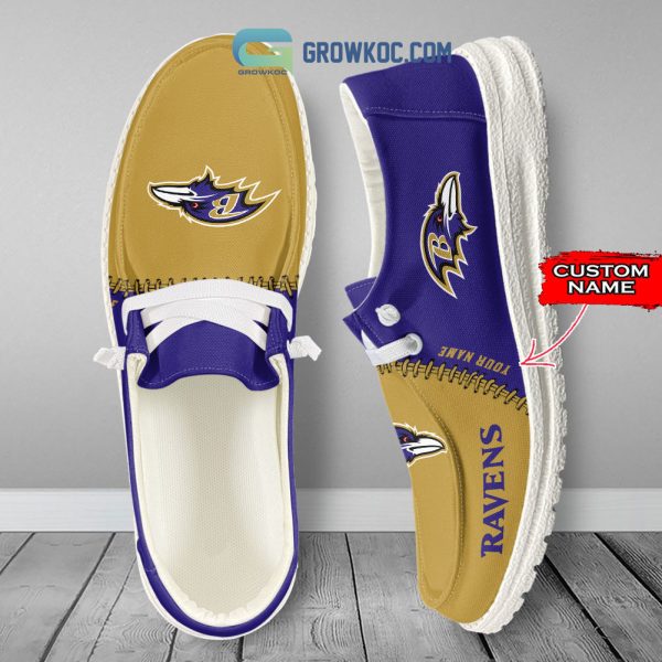 Baltimore Ravens Personalized Hey Dude Shoes