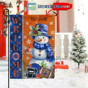 Boise State Broncos Football Snowman Welcome Christmas House Garden Flag