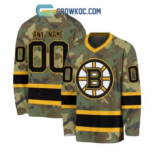 Boston Bruins Special Camo Veteran Design Personalized Hockey Jersey
