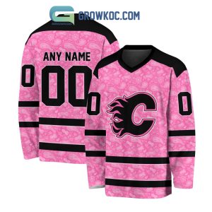 Calgary Flames NHL Special Pink Breast Cancer Hockey Jersey Long Sleeve