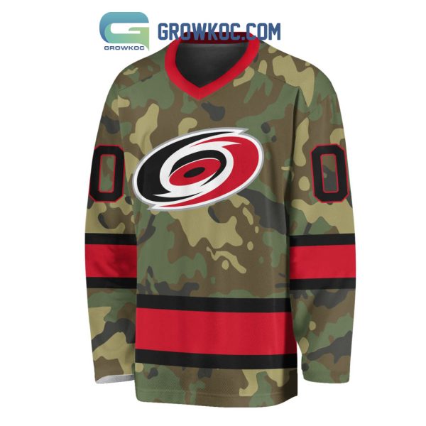 Carolina Hurricanes Special Camo Veteran Design Personalized Hockey Jersey