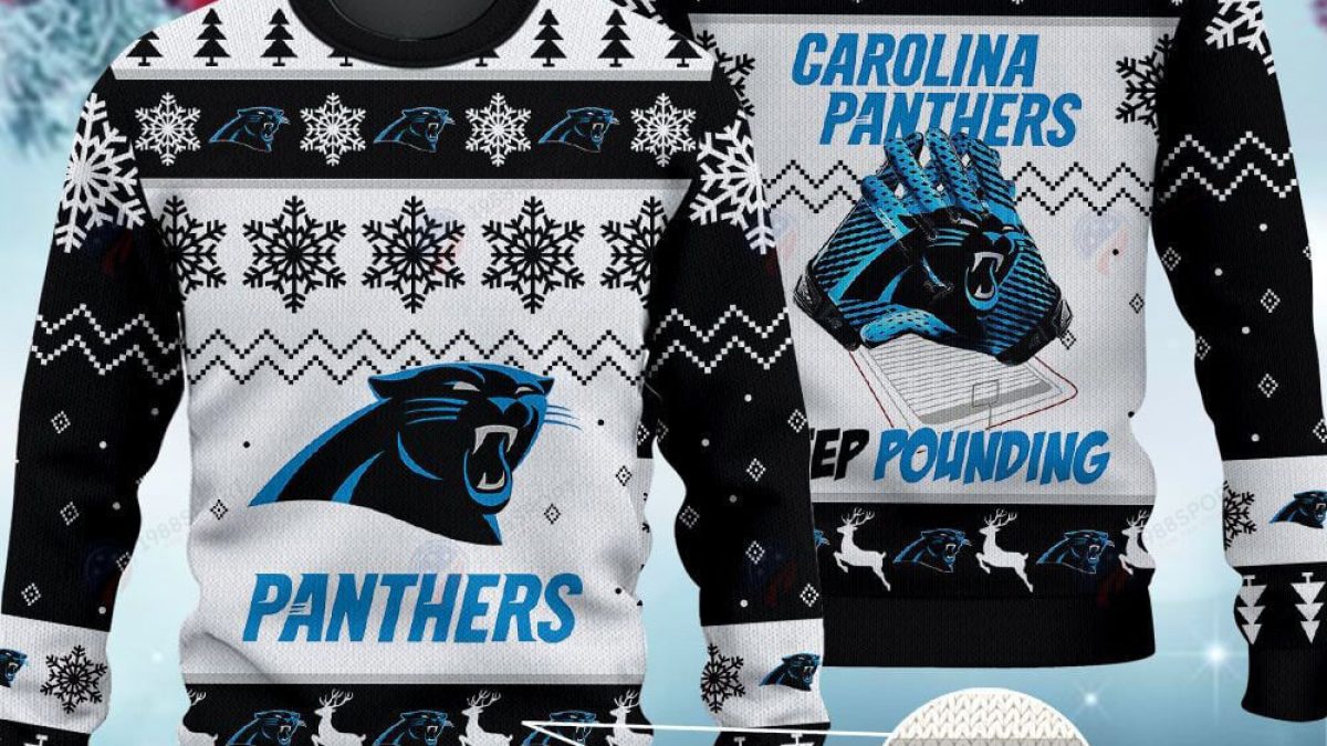 Carolina panthers christmas sweater clearance with lights