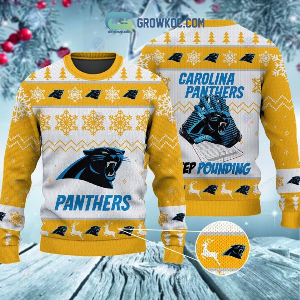 Carolina Panthers Keep Pounding Christmas Ugly Sweater