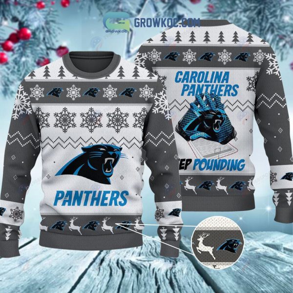 Carolina Panthers Keep Pounding Christmas Ugly Sweater