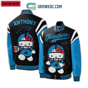Carolina Panthers NFL Hello Kitty Personalized Baseball Jacket