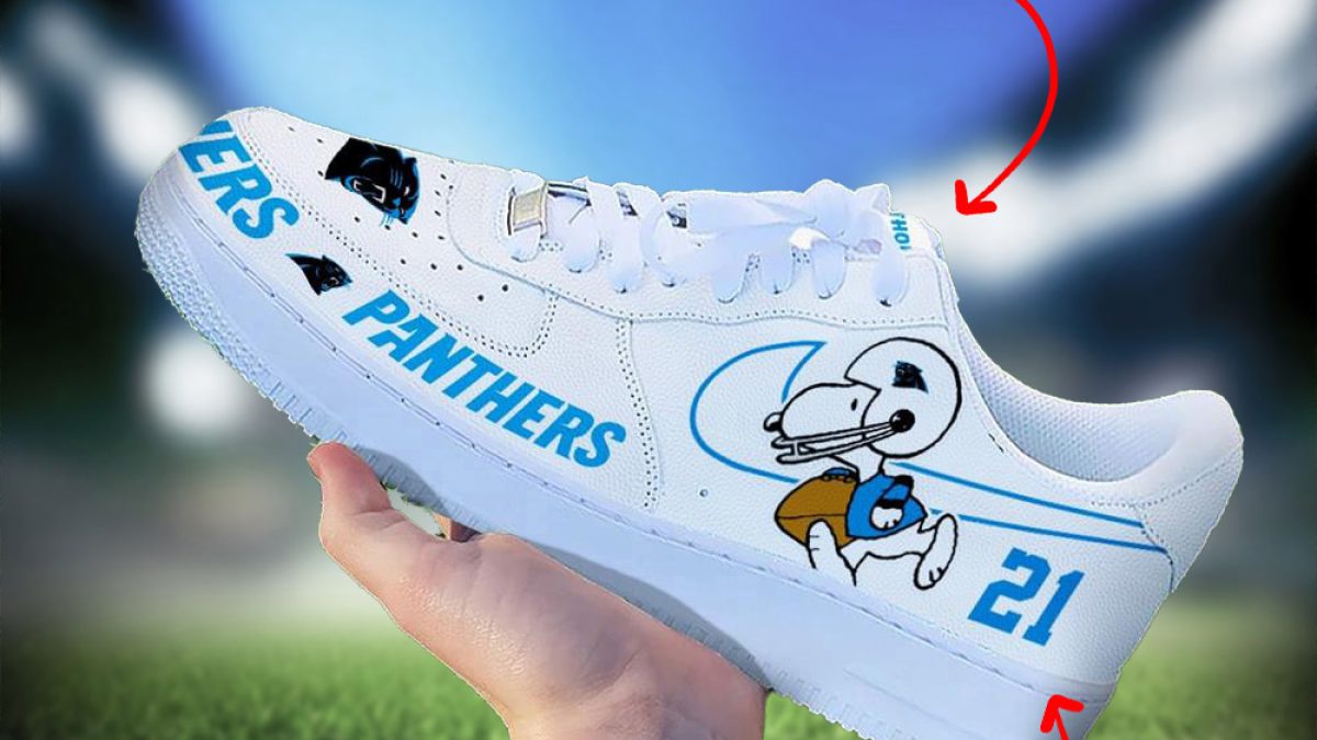 Carolina Panthers Football Team Air Jordan 13 Custom Name Sneakers