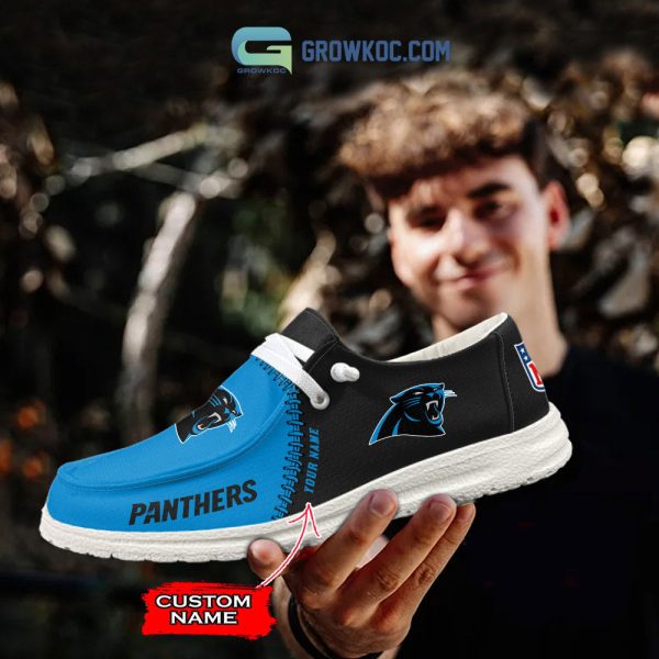 Carolina Panthers Personalized Hey Dude Shoes