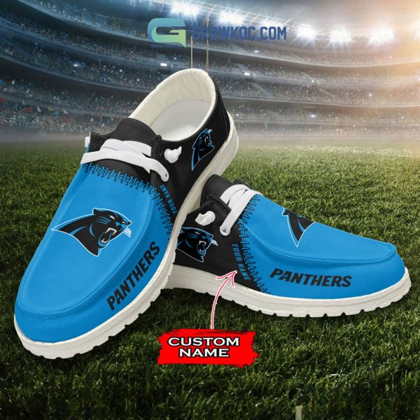 Carolina Panthers Personalized Hey Dude Shoes
