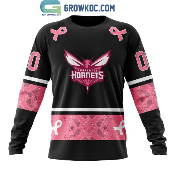 Charlotte Hornets NBA Special Design Paisley Design We Wear Pink Breast Cancer Personalized Hoodie T Shirt