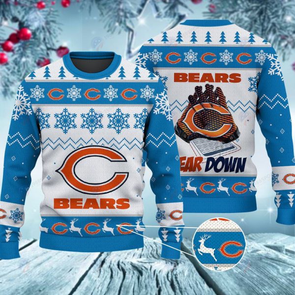 Chicago Bears Bear Down Christmas Ugly Sweater