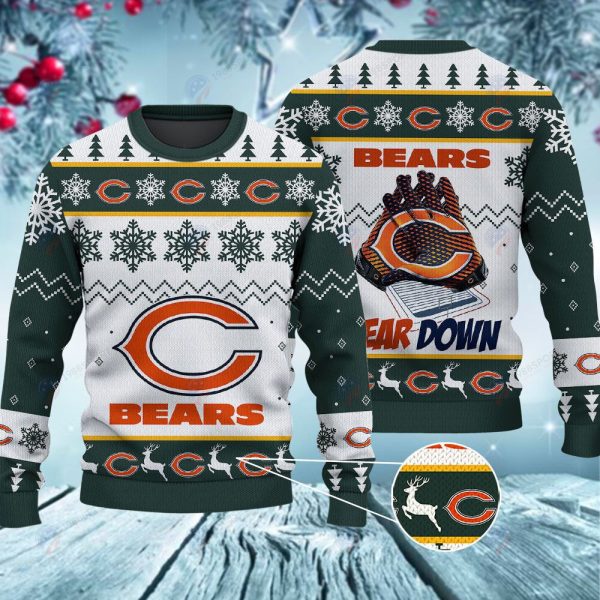 Chicago Bears Bear Down Christmas Ugly Sweater