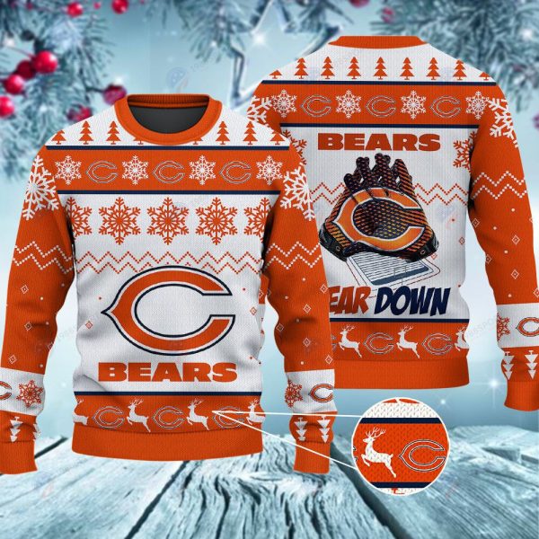 Chicago Bears Bear Down Christmas Ugly Sweater