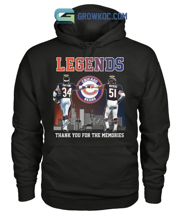 Chicago Bears Legends Payton And Butkus Memories T Shirt