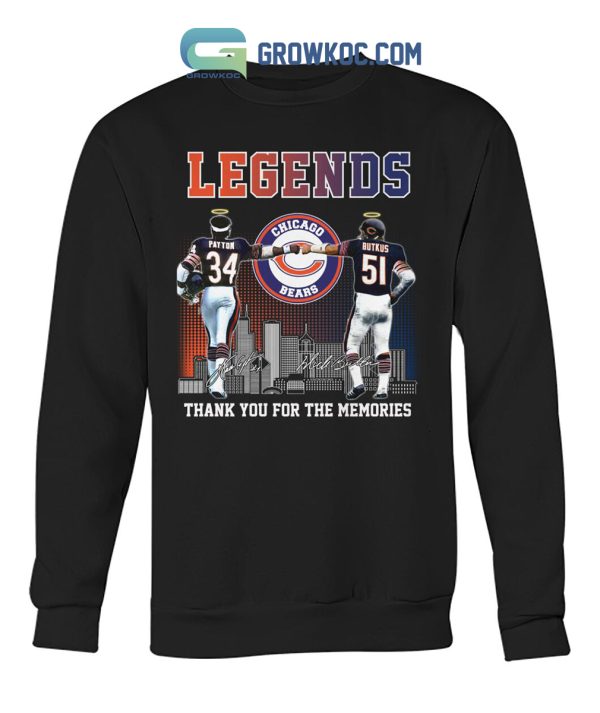 Chicago Bears Legends Payton And Butkus Memories T Shirt