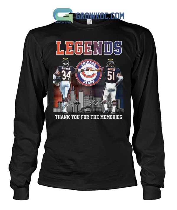 Chicago Bears Legends Payton And Butkus Memories T Shirt