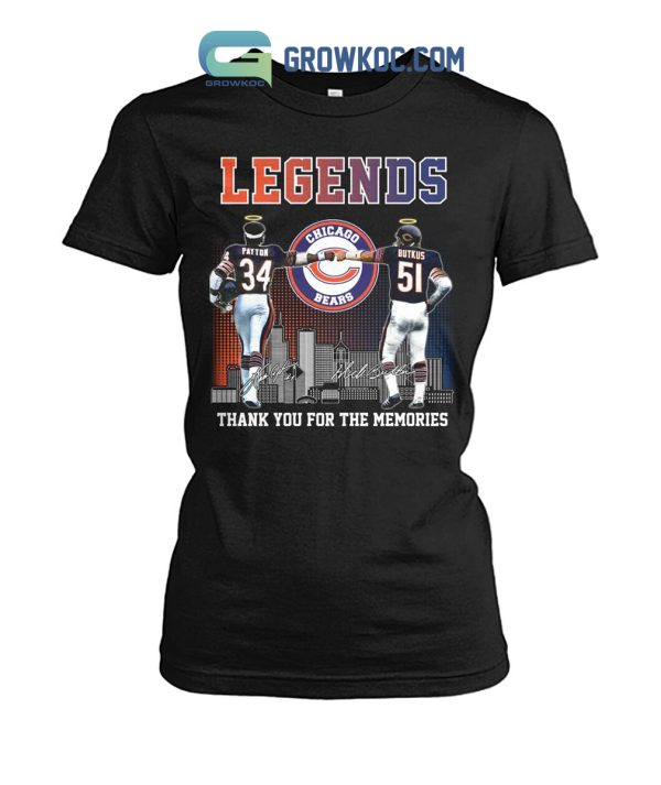 Chicago Bears Legends Payton And Butkus Memories T Shirt