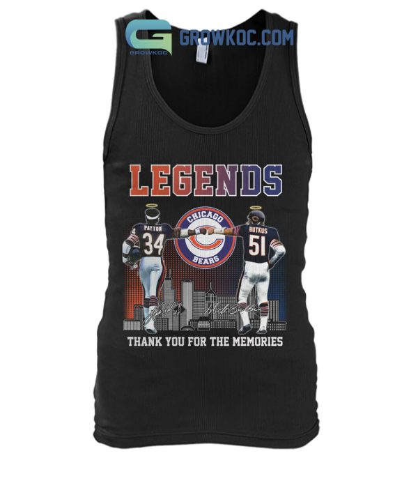 Chicago Bears Legends Payton And Butkus Memories T Shirt