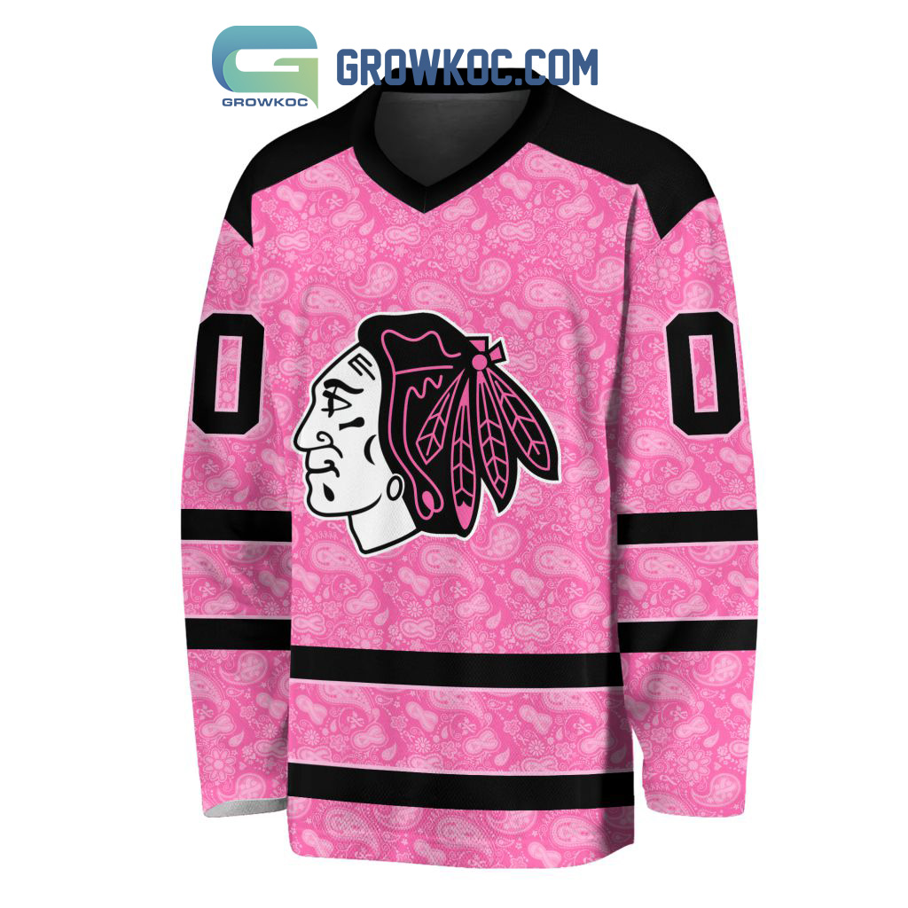 Chicago Blackhawks NHL Special Pink Breast Cancer Hockey Jersey Long Sleeve  - Growkoc
