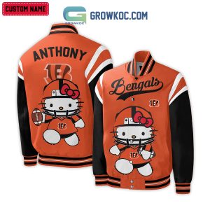 Cincinnati Bengals NFL Hello Kitty Personalized Baseball Jacket