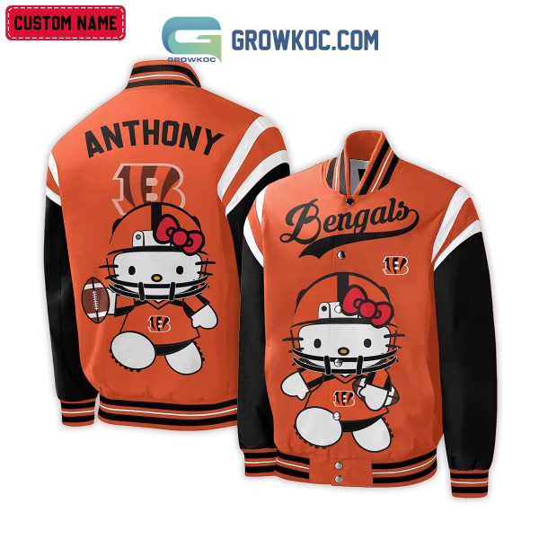 Cincinnati Bengals NFL Hello Kitty Personalized Baseball Jacket