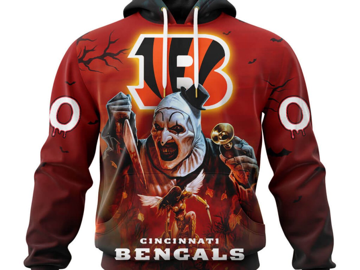 Cincinnati Bengals Hoodie 3D Cheap Horror Night Halloween Pullover NFL -  Reallgraphics