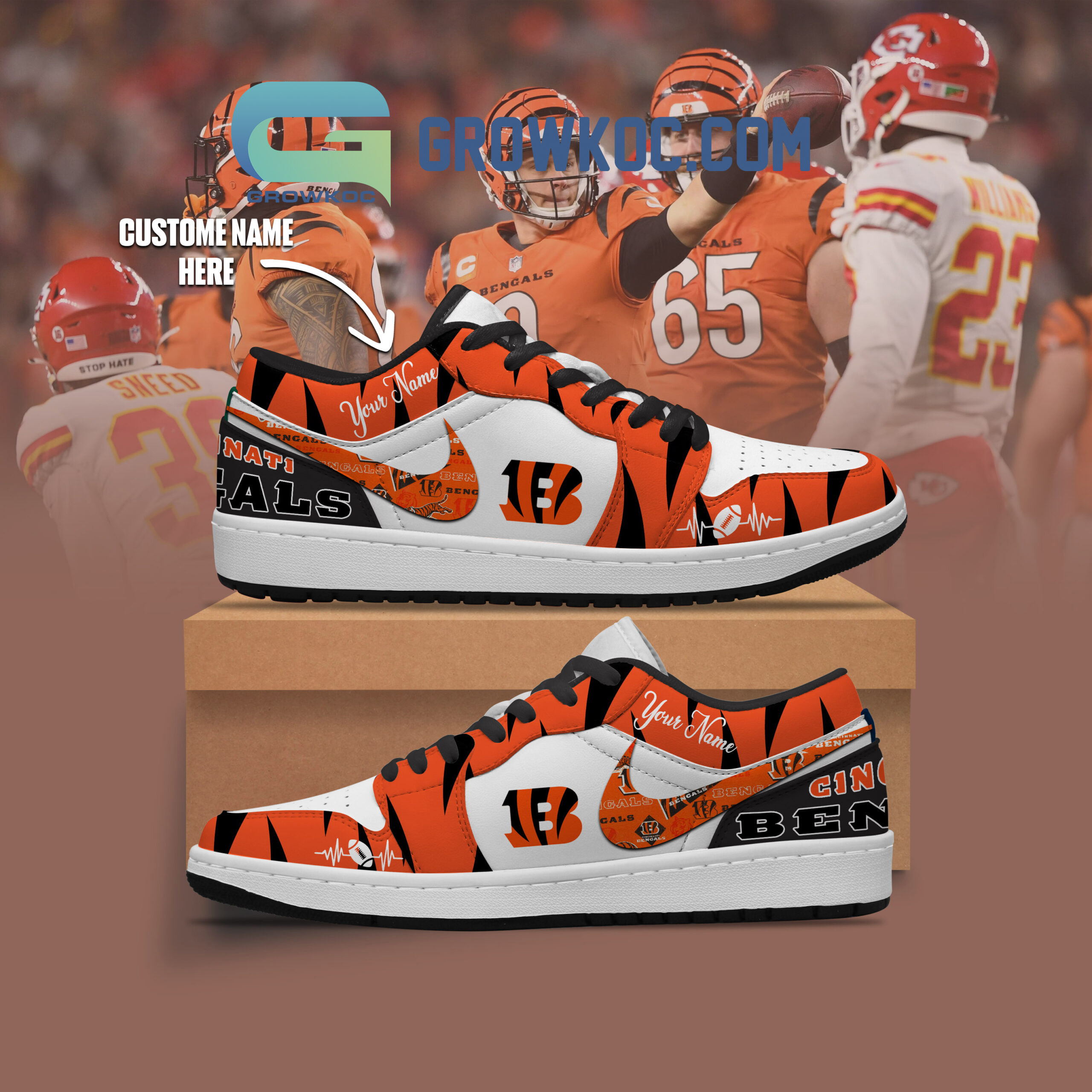 Chicago Bears NFL Personalized Air Jordan 11 Shoes Sneaker - Growkoc