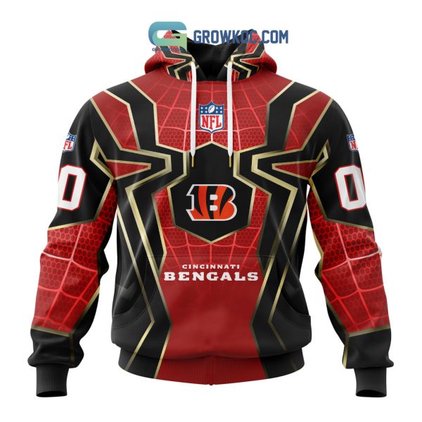 Cincinnati Bengals NFL Spider Man Far From Home Special Jersey Hoodie T Shirt