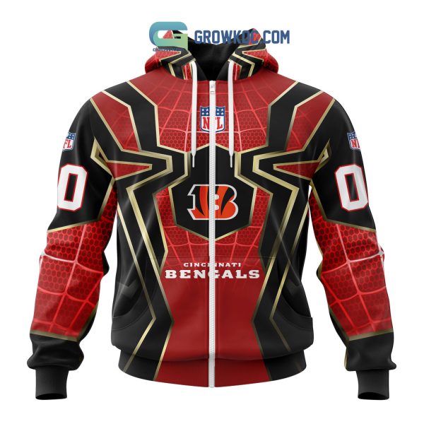 Cincinnati Bengals NFL Spider Man Far From Home Special Jersey Hoodie T Shirt