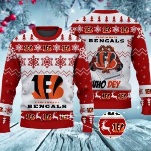 Cincinnati Bengals Who Dey Christmas Ugly Sweater