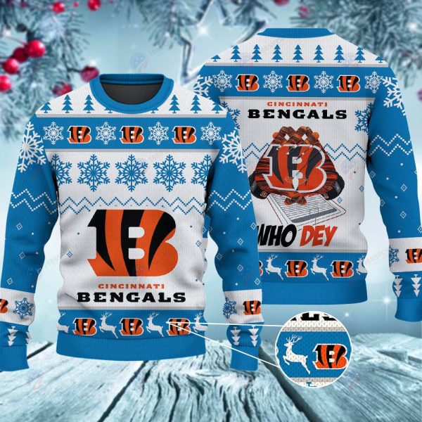 Cincinnati Bengals Who Dey Christmas Ugly Sweater