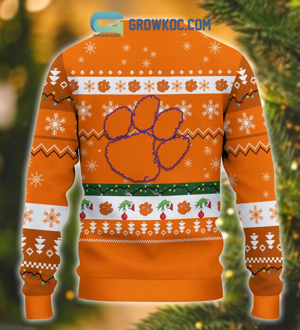 Clemson Tigers NCAA Grinch Christmas Ugly Sweater