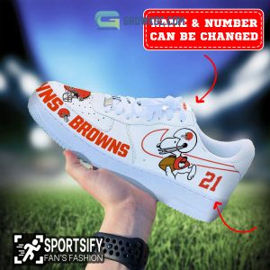 Cleveland Browns NFL Snoopy Personalized Air Force 1 Low Top Shoes