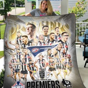 Collingwood Magpies AFL Premiers Golden Team Fleece Blanket Quilt