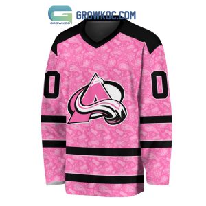 Colorado Avalanche NHL Special Pink Breast Cancer Hockey Jersey Long Sleeve
