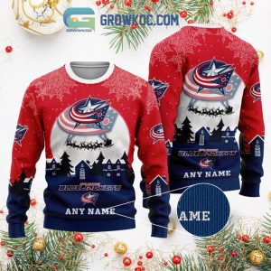 Columbus Blue Jackets NHL Merry Christmas Personalized Ugly Sweater