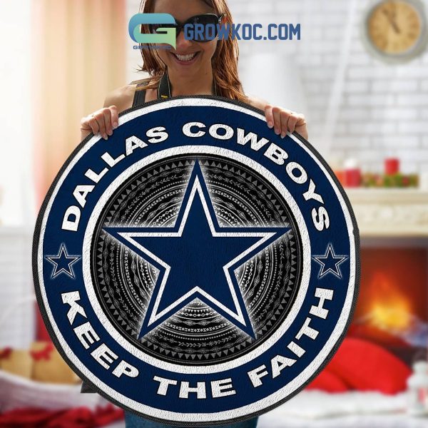 Dallas Cowboys Keep The Faith Round Rug Carpet