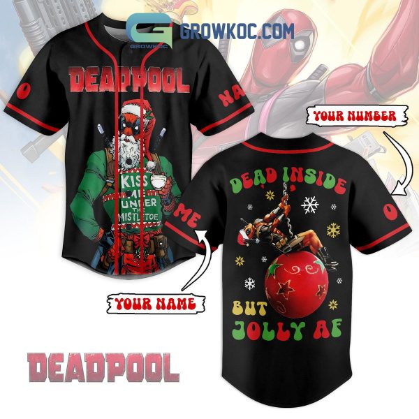 Deadpool Dead Inside But Jolly AF Personalized Baseball Jersey