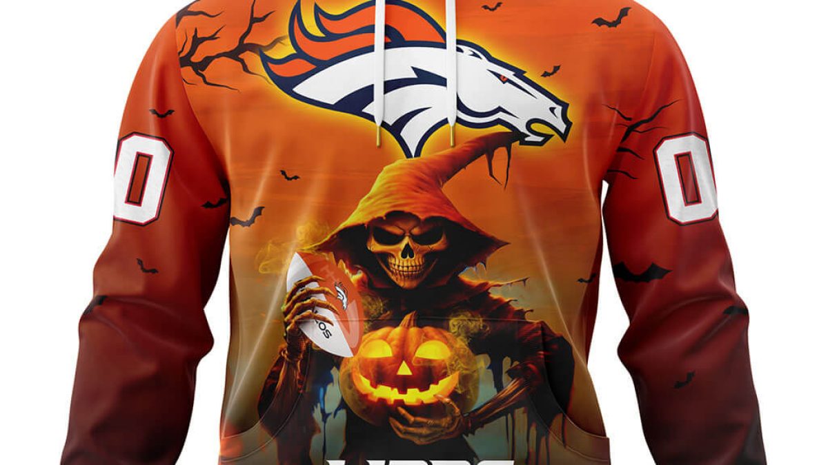 Denver Broncos Football Halloween Shirt Sweatshirt Vintage Crewneck Hoodie  - TeebyHumans