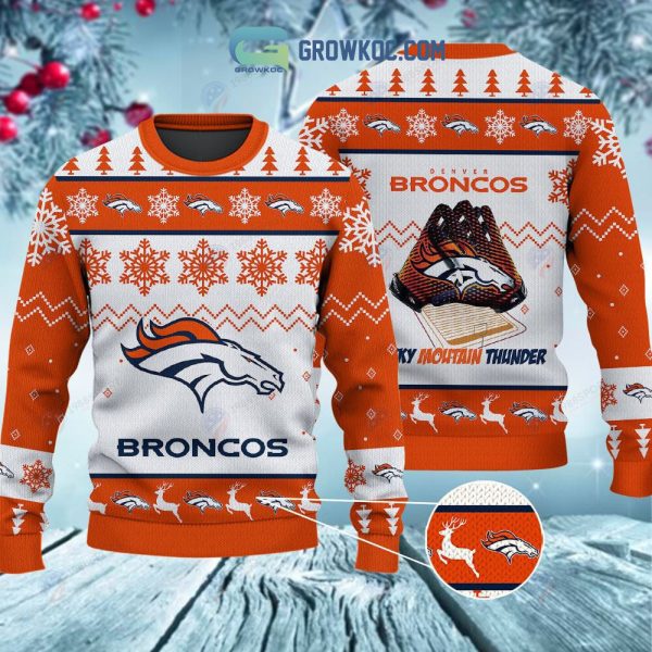 Denver Broncos Rocky Mountain Thunder Christmas Ugly Sweater