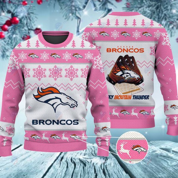 Denver Broncos Rocky Mountain Thunder Christmas Ugly Sweater