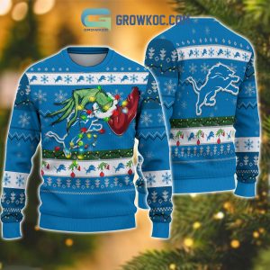 Detroit Lions NFL Grinch Christmas Ugly Sweater