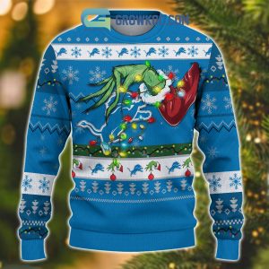 Detroit Lions NFL Grinch Christmas Ugly Sweater