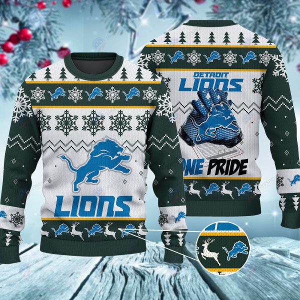 Detroit Lions One Pride Christmas Ugly Sweater