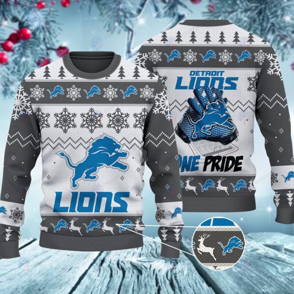 Detroit Lions One Pride Christmas Ugly Sweater