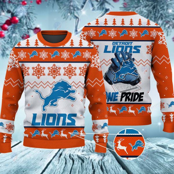 Detroit Lions One Pride Christmas Ugly Sweater