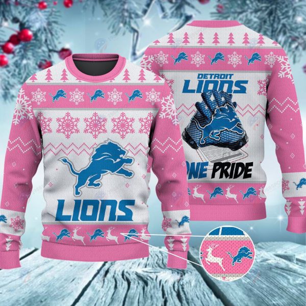 Detroit Lions One Pride Christmas Ugly Sweater