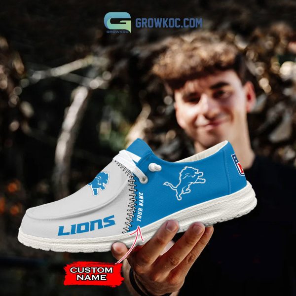 Detroit Lions Personalized Hey Dude Shoes