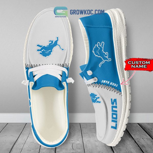 Detroit Lions Personalized Hey Dude Shoes