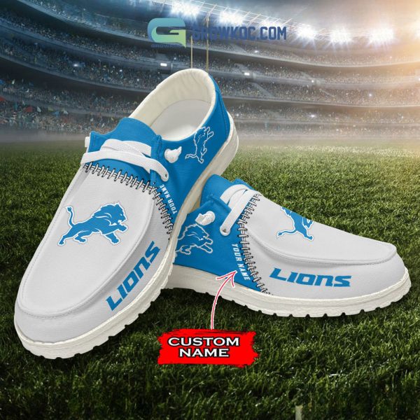 Detroit Lions Personalized Hey Dude Shoes