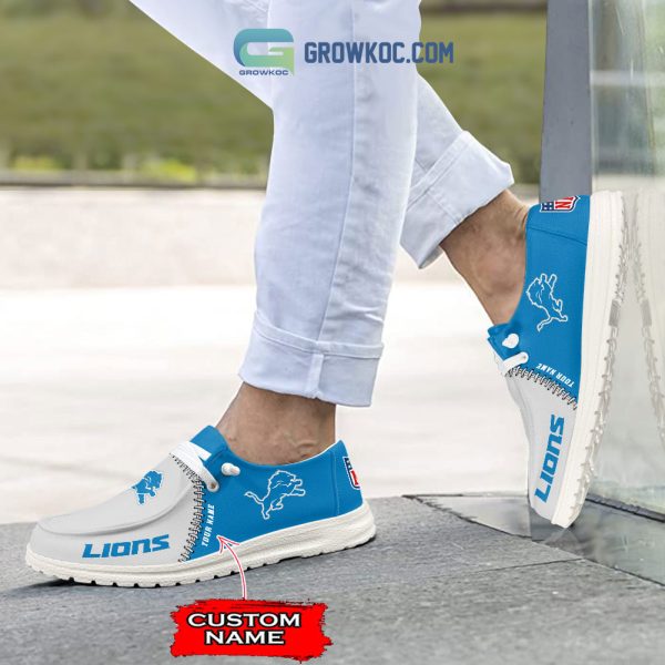 Detroit Lions Personalized Hey Dude Shoes